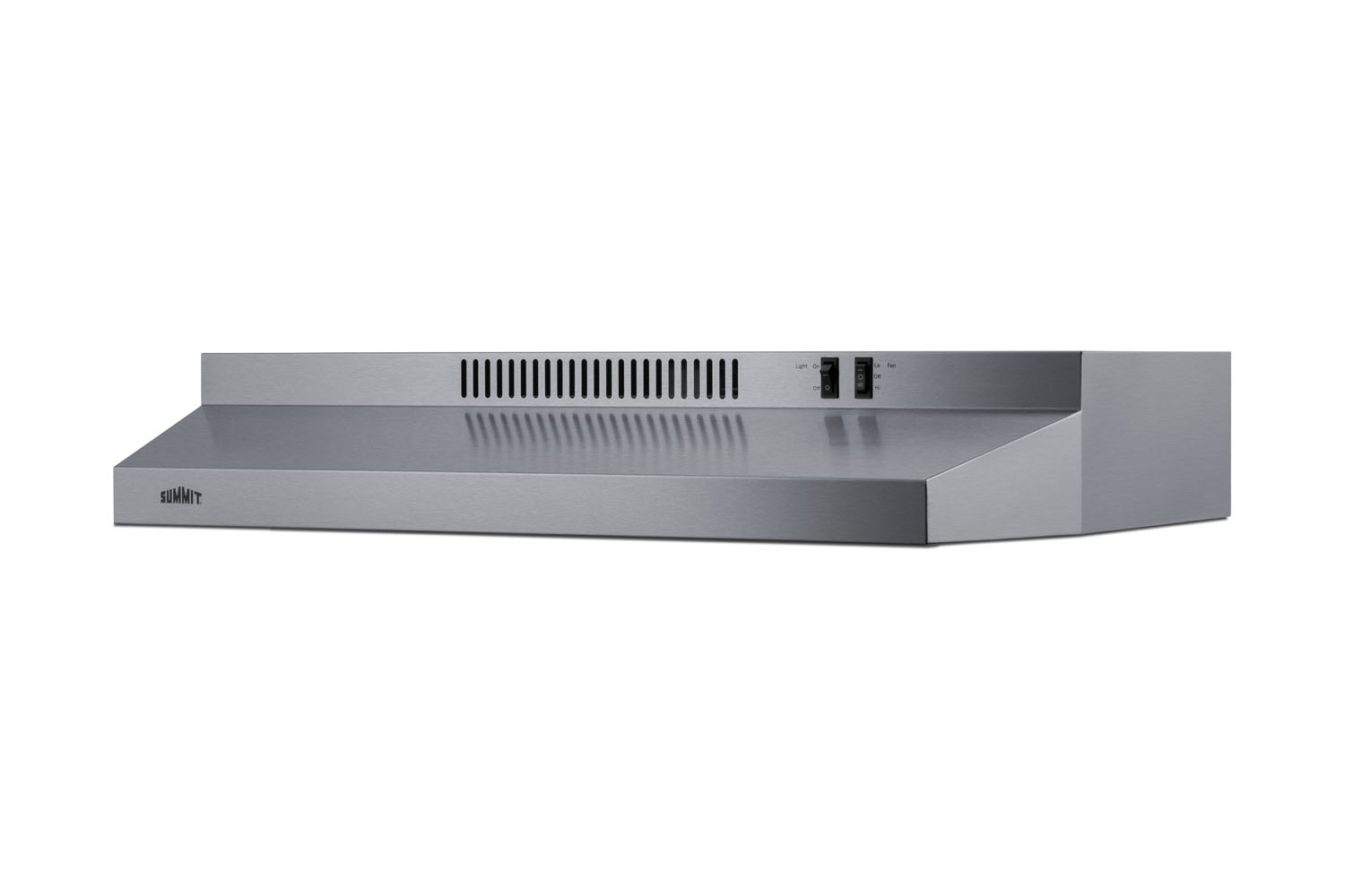 30 inch wide under cabinet convertible range hood for ducted or ductless use in stainless steel